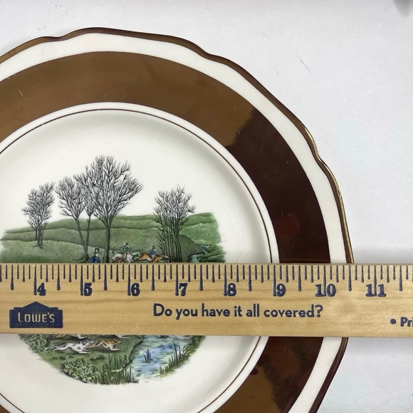 Display Plate Equestrian Hunting by Gray's Pottery England Hunters Horses Dogs - Picture 8 of 9